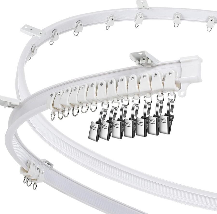 Gebogen plafond gordijnrail flexibele houder wit 2 m ruimteverdeler stapelbed erker zoekwoorden: buigzaam flexibel