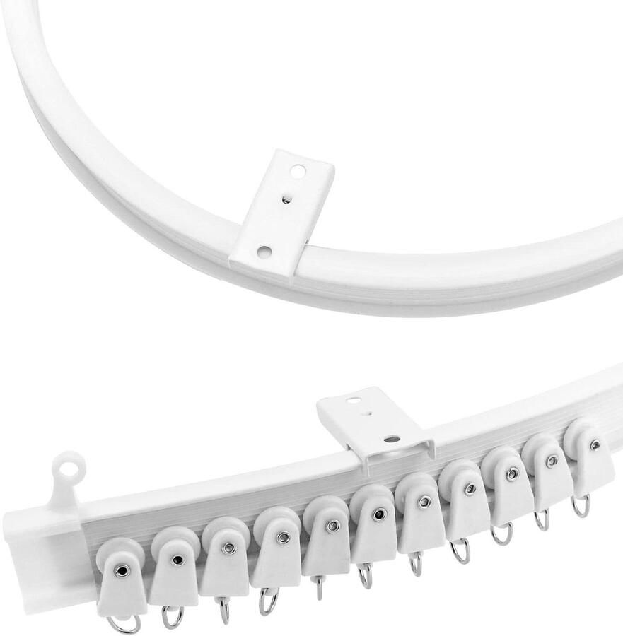 Gebogen plafondrail 3 m voor gordijnen plafondmontage wit gebogen rail