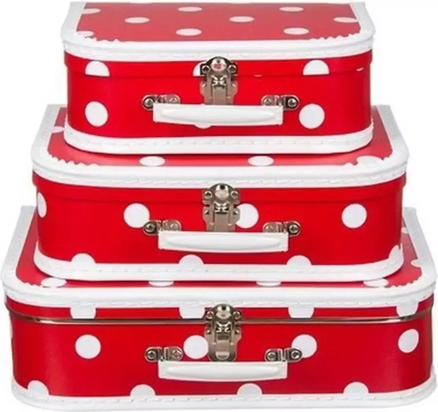 Geboorte kraamcadeau koffertje rood polkadot 25 cm Babyshower en kraamcadeaus - Foto 2