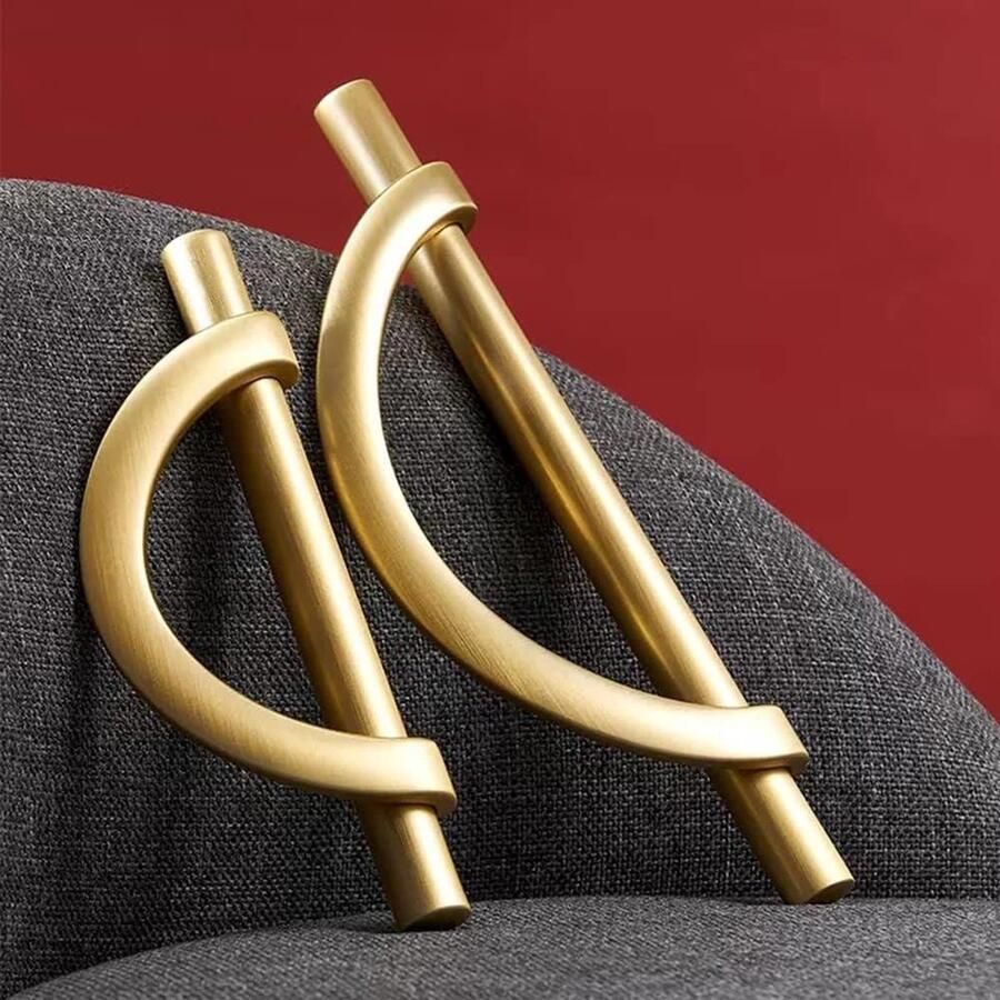 Geborsteld gouden halve maan kast trekt Antieke gouden lade dressoir handgrepen 2 packs 96 mm