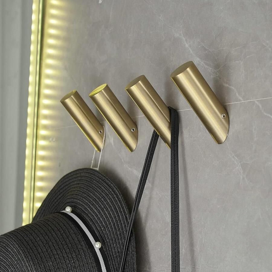 Geborsteld gouden handdoekhaken set van 4 gewaad haken muur haken kapstok haken badkamer haken zware kleding hanger haken