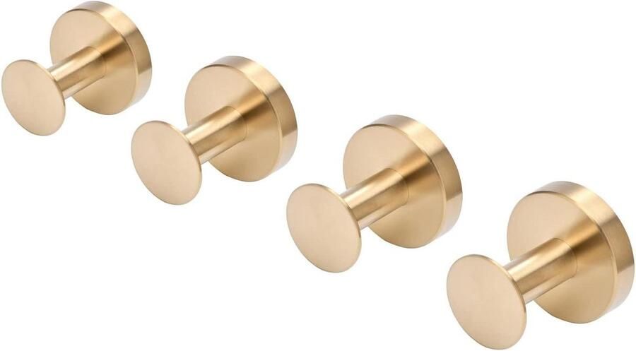 Geborsteld gouden muur haken 4-pack badkamer handdoek haken gewaad haken zware hoed rek kleding hanger BA9777BG-4
