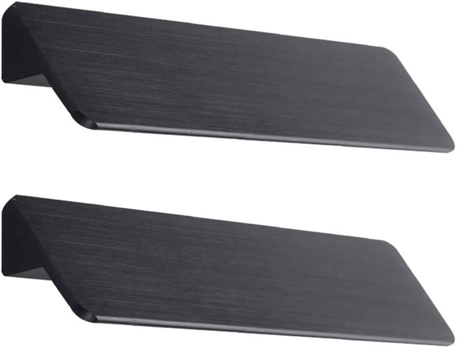 Geborstelde zwarte handgrepen massief aluminium set van 2