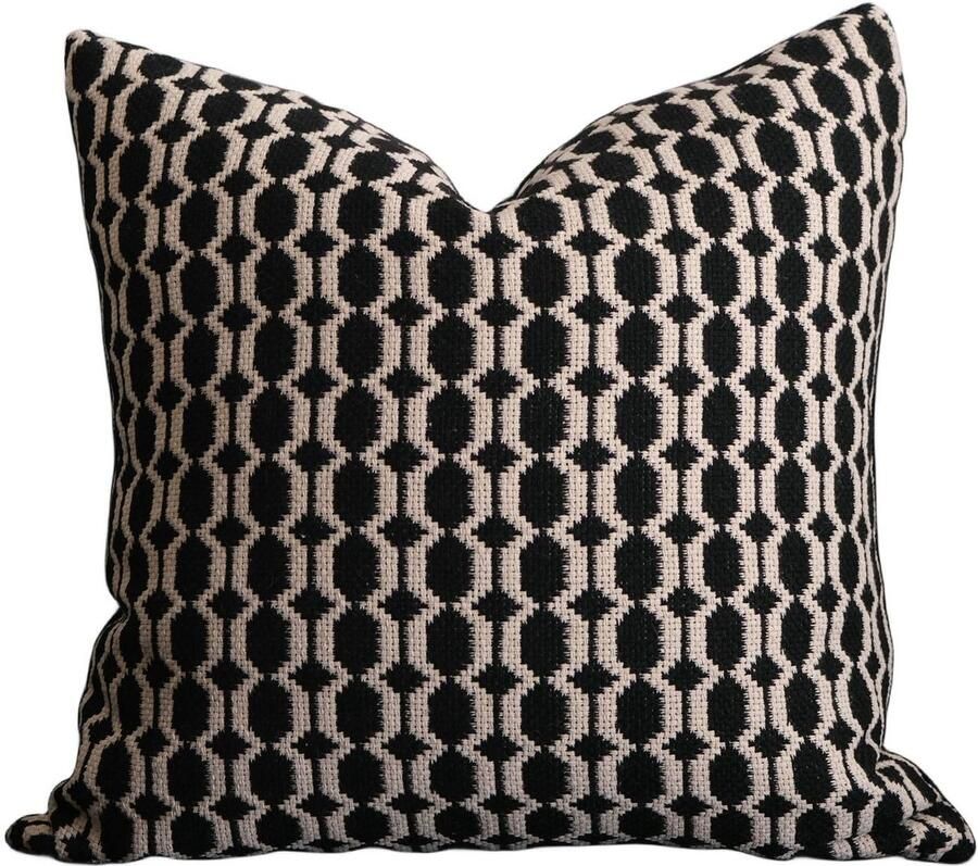 Gebreid geometrisch patroon kussen-1 stuk-licht luxe eenvoudig kussensloop-retro kussenhoes-woonkamer bank decoratie kussensloop-30x50cm Zwartbruin