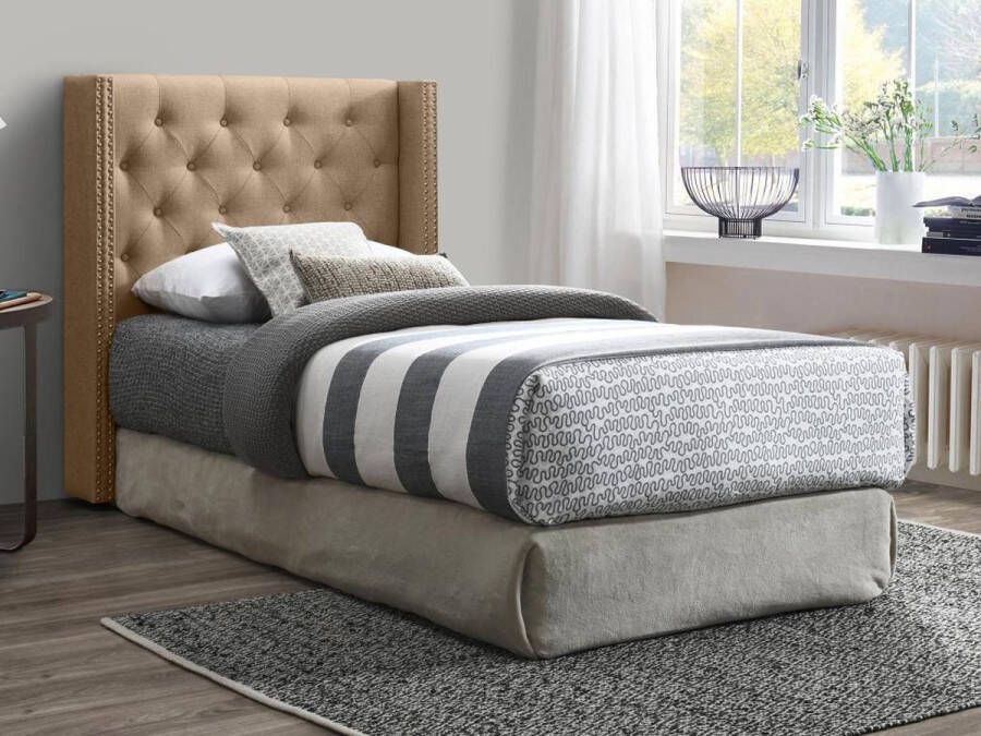 Vente-unique Gecapitonneerd hoofdbord 100 cm Stof Beige MASSIMO L 103 cm x H 115 cm x D 20 cm - Foto 2