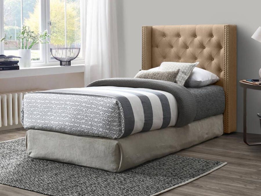 Vente-unique Gecapitonneerd hoofdbord 100 cm Stof Beige MASSIMO L 103 cm x H 115 cm x D 20 cm - Foto 3