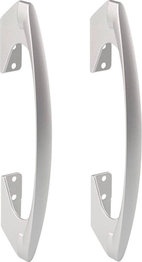 Gedotec meubelgrepen schuifdeurkrukken voor vouwschuifdeuren SOMANA vouwschuifgreep met boorgatafstand: 96 & 128 mm schuifdeurkruk metaal zilver geanodiseerd 2 stuks vouwdeurkrukken