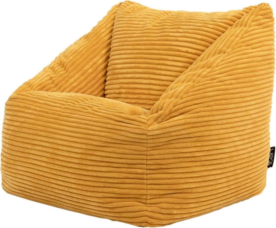 Geel Corduroy Kinder Zitzak Fauteuil Comfortabel Kinder Meubilair voor Speelkamer en Slaapkamer