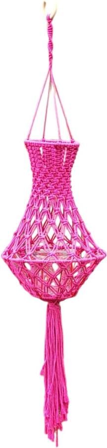 Gehaakt kroonluchter Fuchsia voor buiten voor waxinelichtje