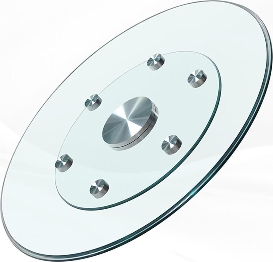 Gehard Glas Roterende Dienblad 60 cm Stille Lagertafel voor Eettafel en Salontafel