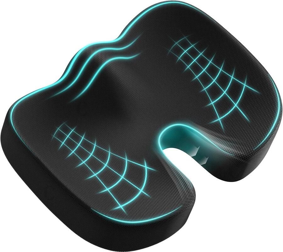 Geheugen Schuim Zitkussen Ergonomisch Kussen geschikt voor Bureau Auto Rolstoel