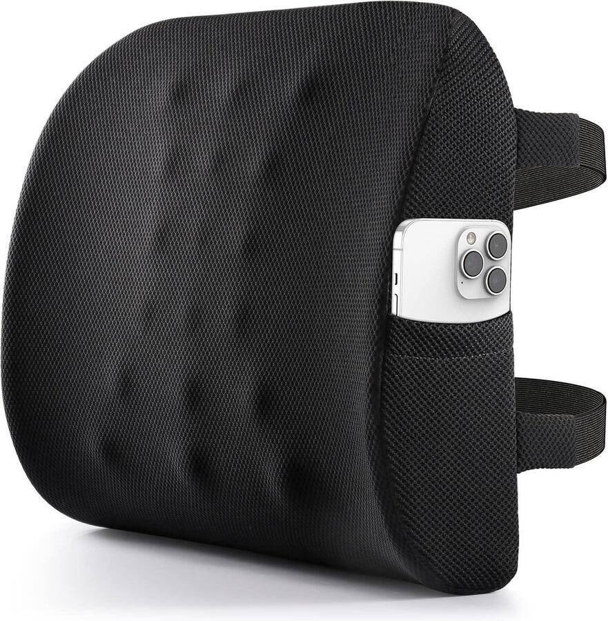 Geheugenschuim lumbaal kussen verlichting van pijn onderrug antislip verstelbare riemen bureaustoel autostoel