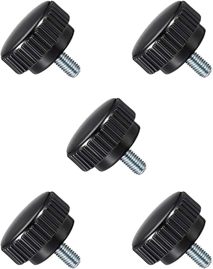 Gekartelde Duimschroeven Set van 5 Stuks M8 x 15 mm Koolstofstaal Metrische Grip Thermohardende Kunststof Knop