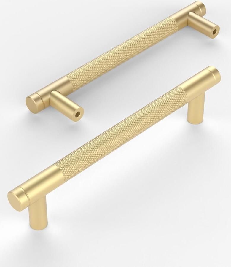 Gekartelde Gouden Meubelgrepen Vintage Keukengrepen 10 stuks 128 mm gatafstand