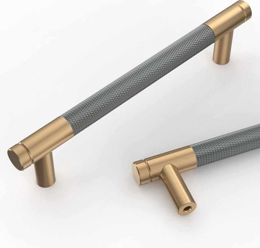 Gekartelde kastgrepen goudgrijs Set van 10 Meubelgrepen met gatafstand Deur- en ladegrepen Vintage handgrepen voor keukenkasten en commode