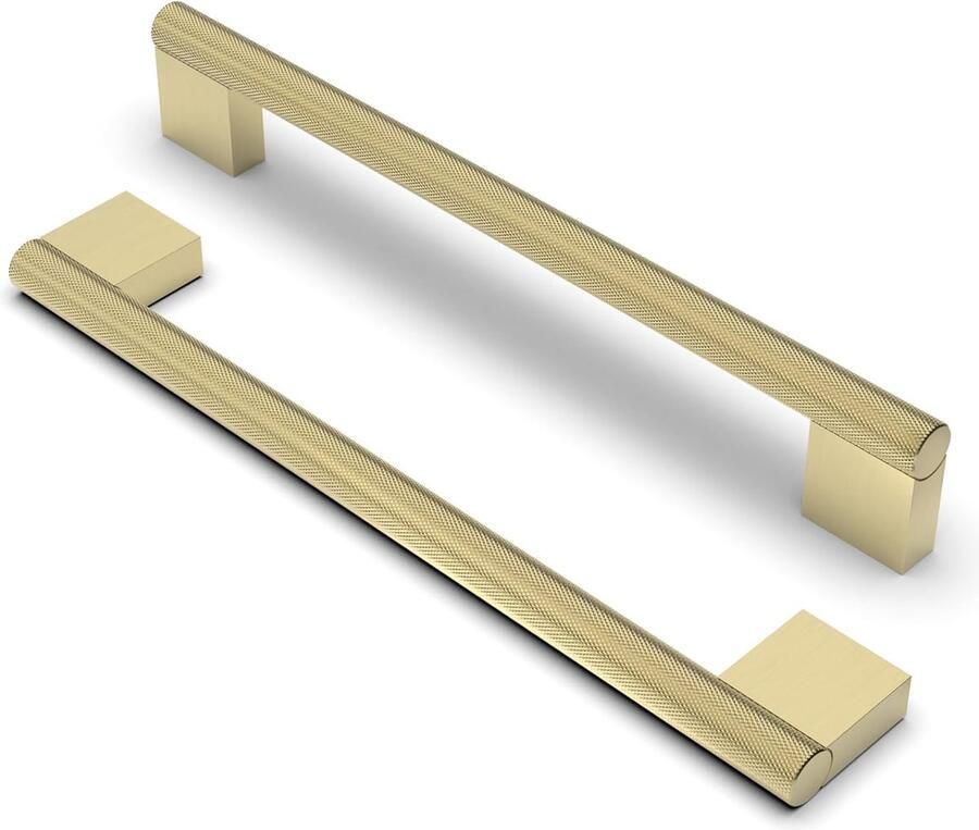 Gekartelde Meubelgrepen Keukengrepen en Ladegrepen 10 stuks Geborsteld Messing Boorgatafstand 192 mm