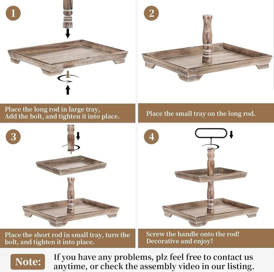 Gelaagde Lade Stand Rustiek Houten Decor Boerderij Stijl Keuken en Tafel Centerpieces Voor Pasen Herfst Halloween en Kerst Meubel voor Keuken en Koffiebar