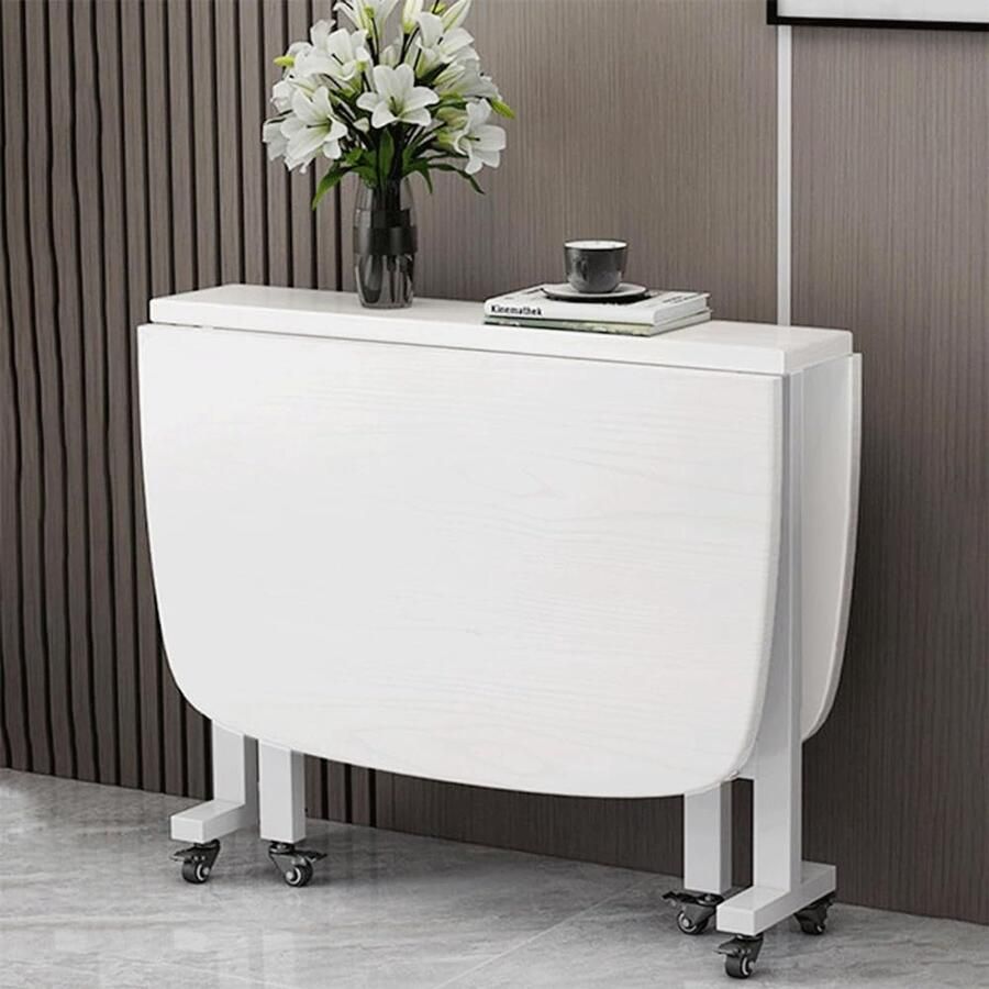 Generic Keuken opvouwbare eettafel houten eettafel met inklapbaar druppelbladontwerp en draagbare wielen voor kleine ruimtes uitschuifbare rechthoekige keukentafel