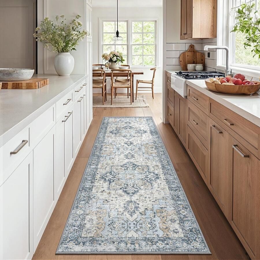 GENIMO antislip loper voor in de gang 80x200cm vintage lopers voor in de gang wasbaar kleed voor op het nachtkastje in de slaapkamer lange loper voor in de keuken gang trap