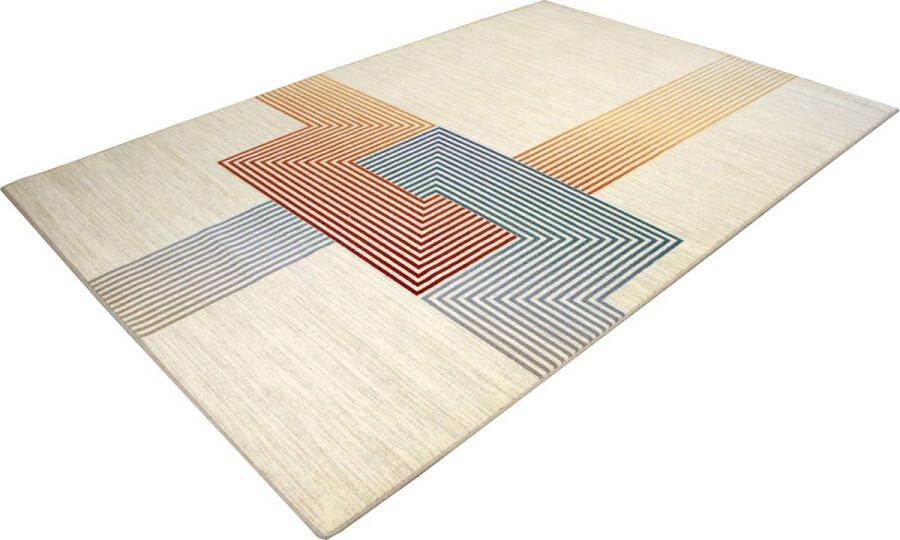 Wollen vloerkleed 200x300cm Voor binnen Designer Modern Geometrisch- Woonkamer Kantoor Laagpolig Carpet - Foto 4