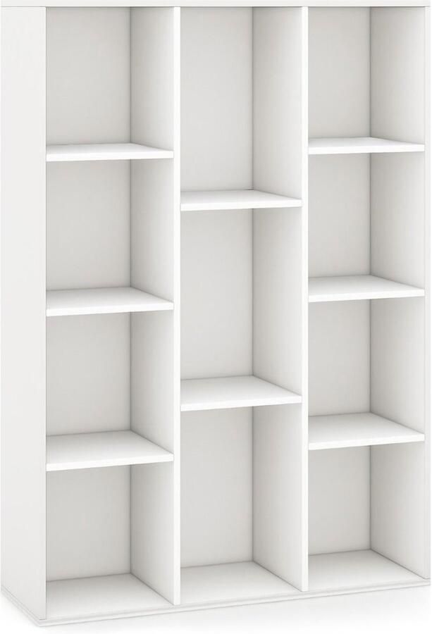 Geometrische Boekenkast 11 Kubussen – Moderne Open Vitrine voor Boeken Anti-Tip Kits Multifunctioneel Wit