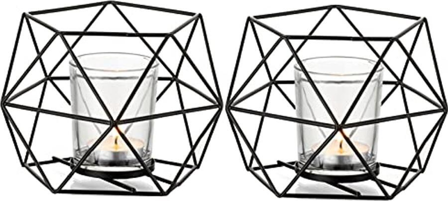 Geometrische Gouden Kaarsenhouder voor Theelichtjes Moderne Decoratie voor Tafel en Mantel