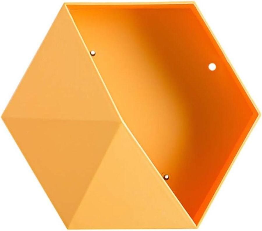 Geometrische zeshoekige wandplank voor creatieve opbergmogelijkheden met uitbreidingsschroef