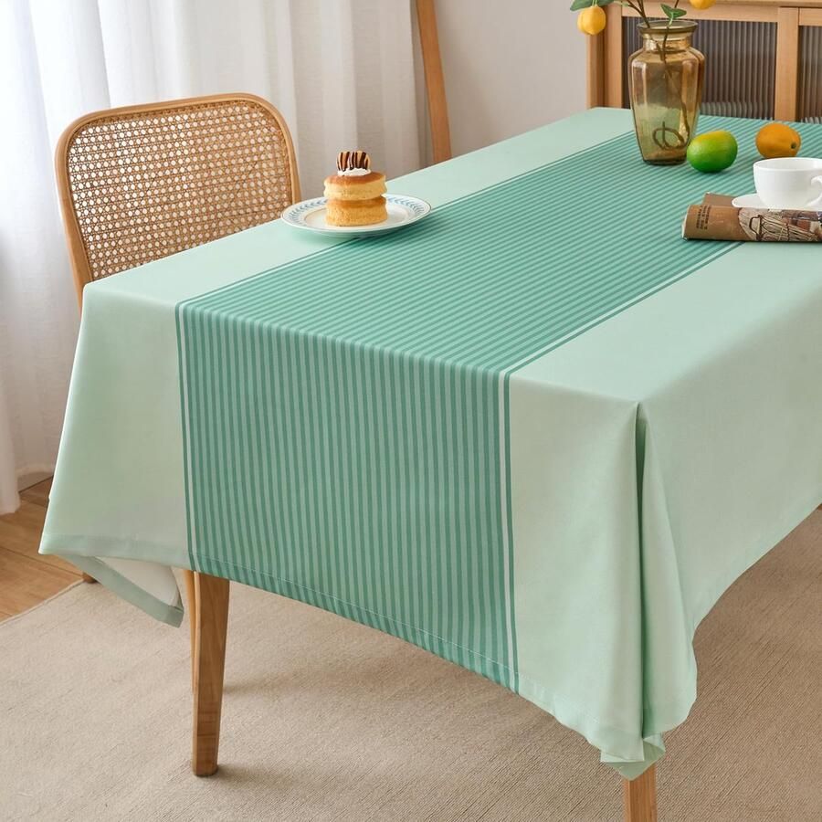 Geplastificeerd tafelkleed vlekbestendig saliegroen 140 x 100 cm