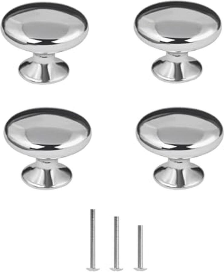 Gepolijste Kastknoppen Ronde Paddestoel Knop 30mm voor Kasten en Meubels