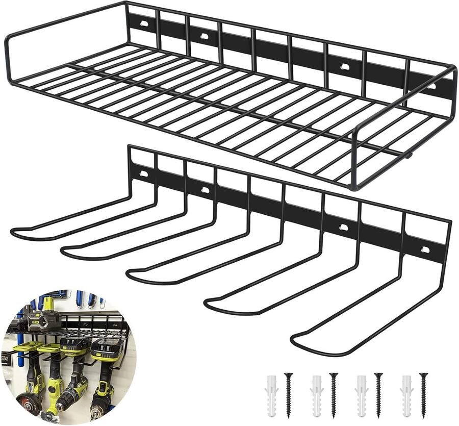 Gereedschapshouder Wandrek voor Gereedschap 1 Stuk Metaal 42 x 20 x 15 cm