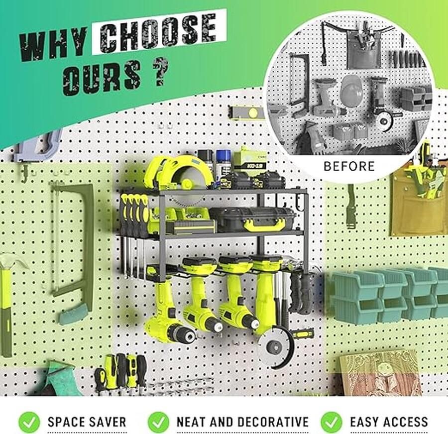 Gereedschapswand werkplaatsrek gereedschapsdrager 3 Layers