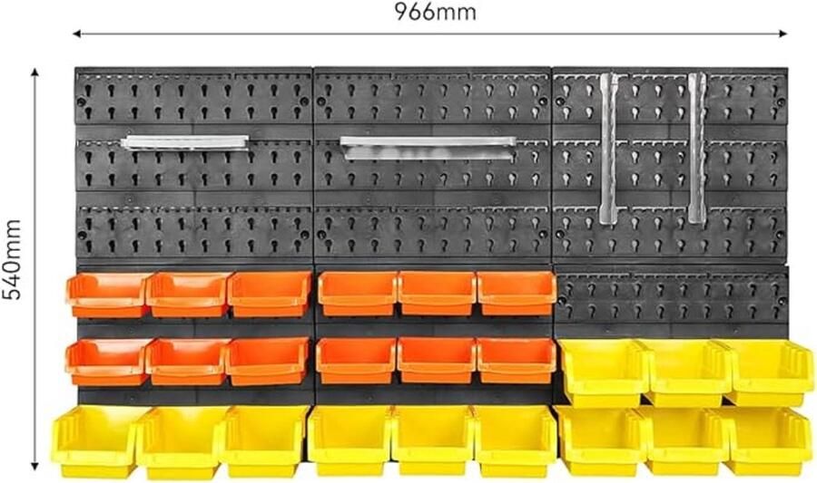 Gereedschapswand werkplaatsrek gereedschapsdrager 34 Pieces 965 x 540 mm