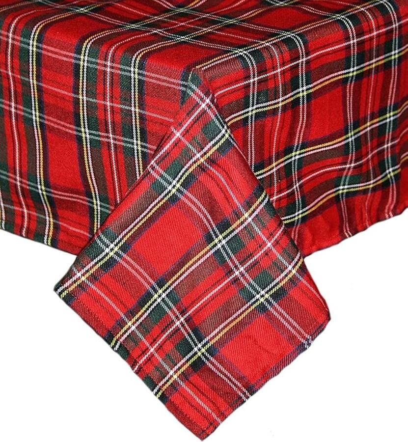 Geruite tafelloper Rood Polyester 100 x 140 cm