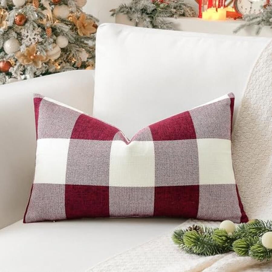 Geruite tartan kussensloop voor bank en slaapkamer 40 x 60 cm