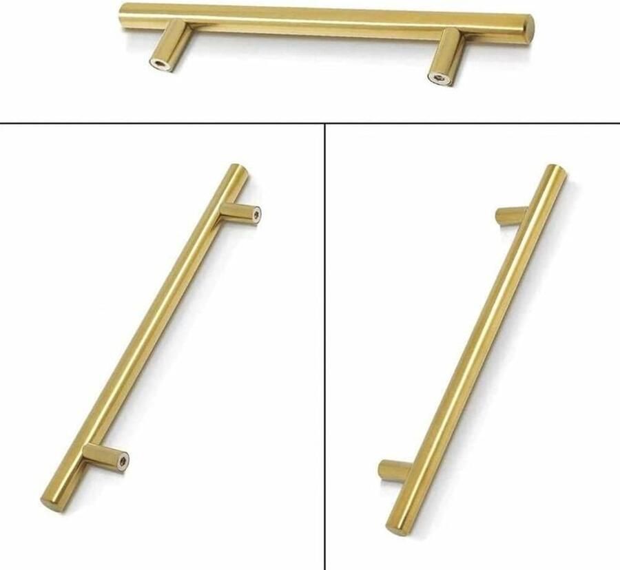 Geschikt voor Set van 10 gouden meubelgrepen Gouden keukenmeubelgrepen Gouden meubelgrepen in roestvrij staal Hartafstand 160 mm