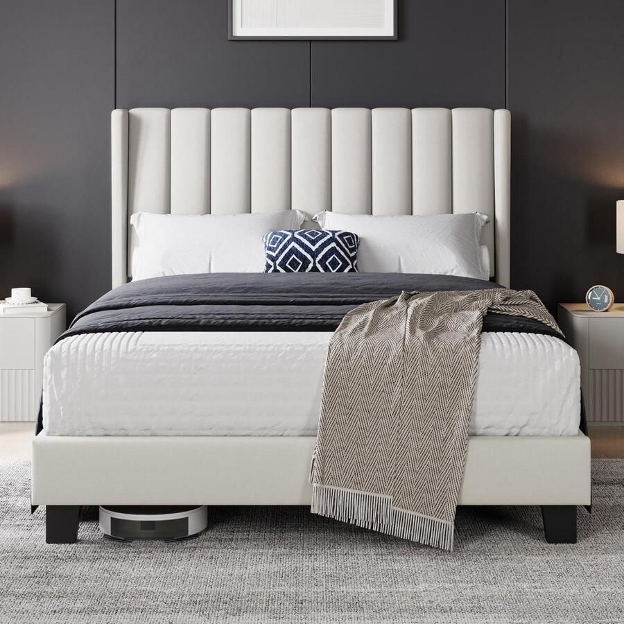 Gestoffeerd bed 140 x 200 cm met opbergruimte voor slaapkamer