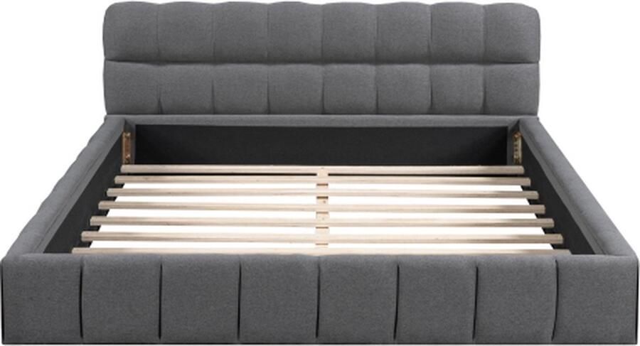 GOTAGEE Gestoffeerd bed 140x190cm Tweepersoonsbed (zonder matras) Grijs Linnen Jeugdbed
