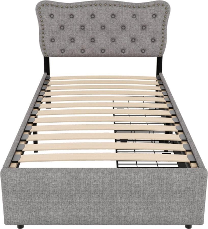 Zonder merk Gotagee Gestoffeerd bed 90x200cm Vlak bed (Zonder matras) Grijs