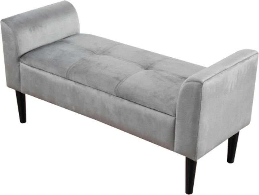 Gestoffeerde Bank Met Armleuning Grijze Bedbank Slaapkamerbank Pianobank Of Eetkamerbank Met Steppatroon Modern Design Luxe Fluwelen Bekleding Comfortabel Zitmeubel