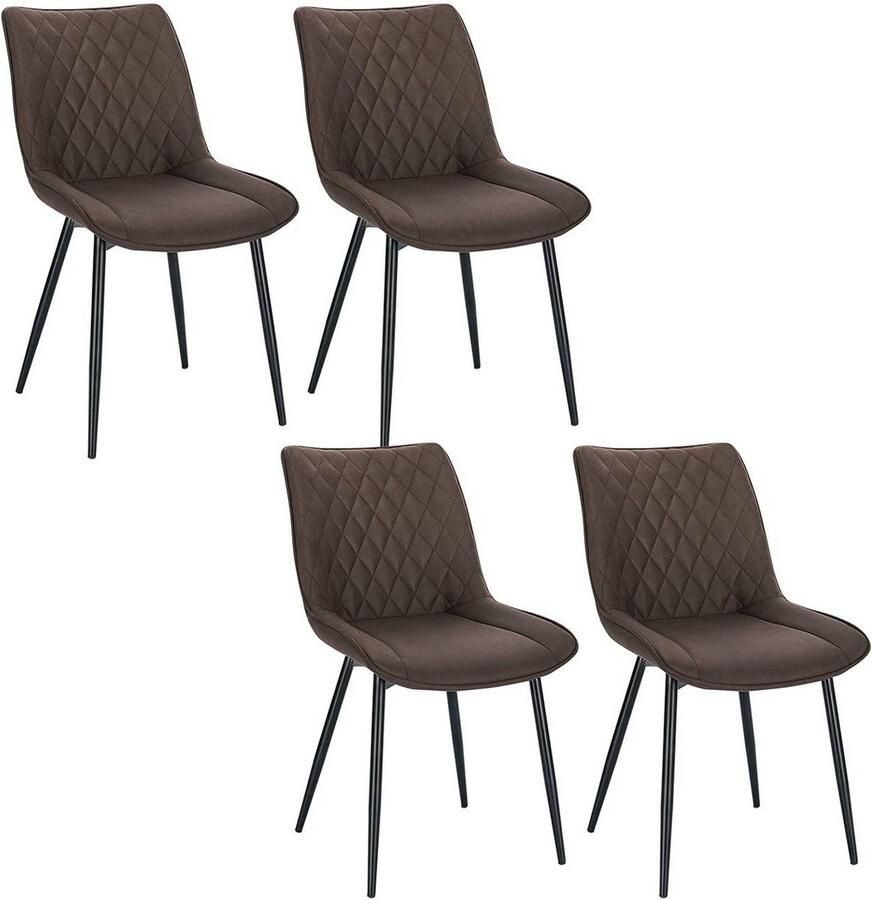 Rootz Living Rootz gestoffeerde eetkamerstoelen elegante zitplaatsen comfortabele stoelen duurzaam ontwerp ergonomische ondersteuning eenvoudige montage 46 cm x 40 5 cm x 85 5 cm