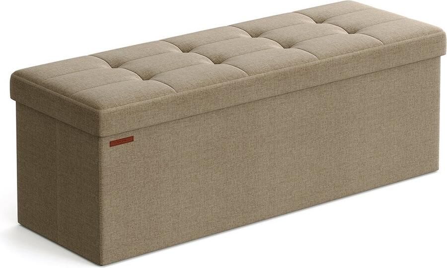 Rootz Living Rootz Gestoffeerde Opbergbank Poef Halorganisator Vezelplaat met gemiddelde dichtheid 38 cm x 110 cm x 38 cm