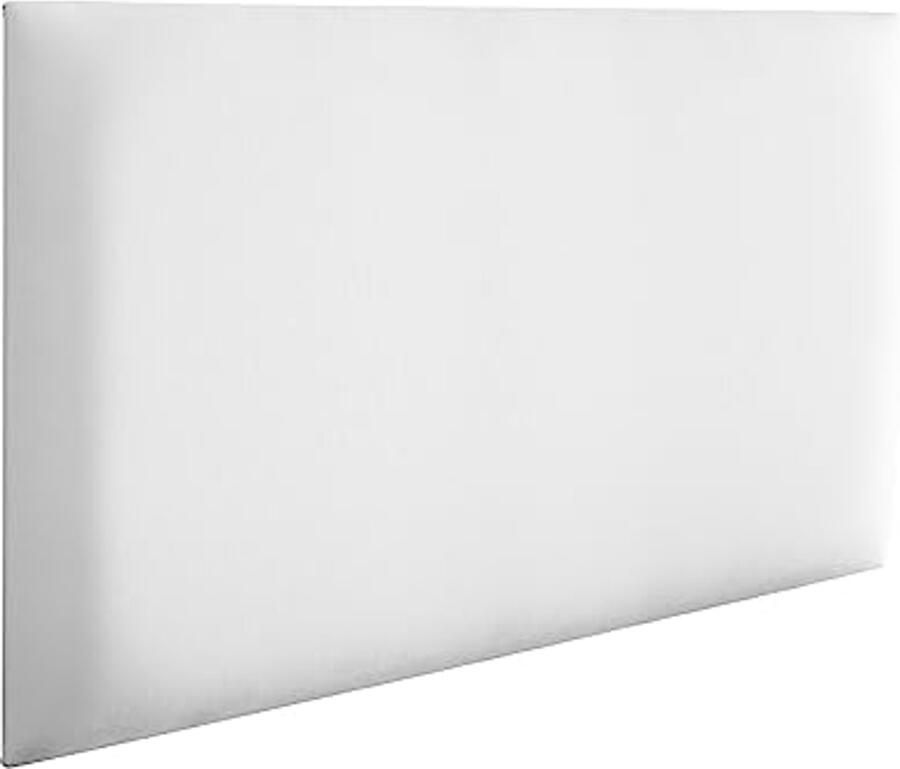 Gestoffeerde wandpanelen 3D Wandkussen als hoofdbord Wanddecoratie voor slaapkamer kinderkamer kantoor en hal Wit 60 x 40 cm