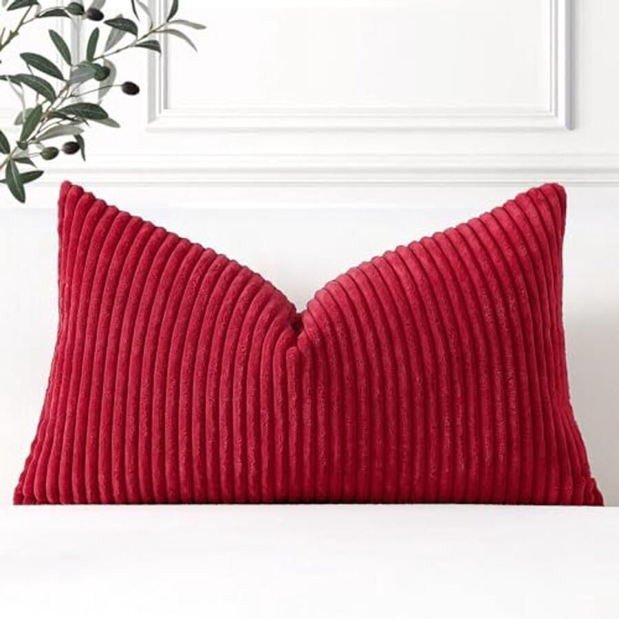 Gestreepte Corduroy Kussenhoes 30 x 50 cm Super Zacht en Decoratief voor Sofa Bank en Slaapkamer