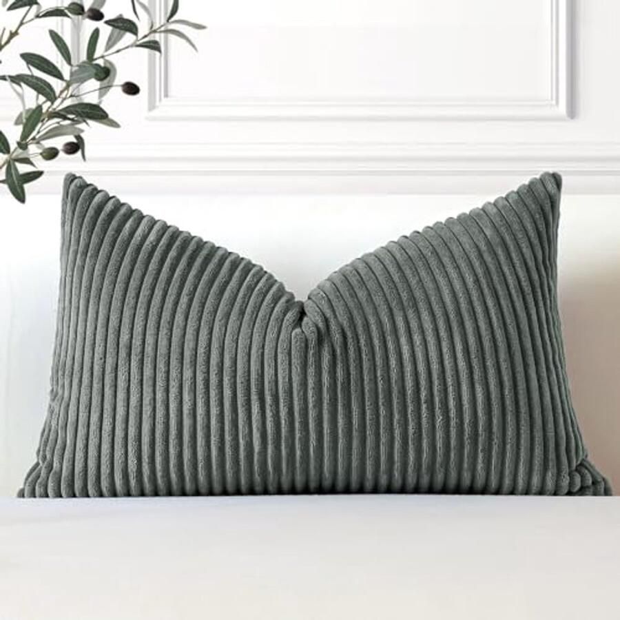 Gestreepte corduroy kussenhoes 30 x 50 cm Zachte decoratieve kussenhoezen voor sofa bank slaapkamer en auto