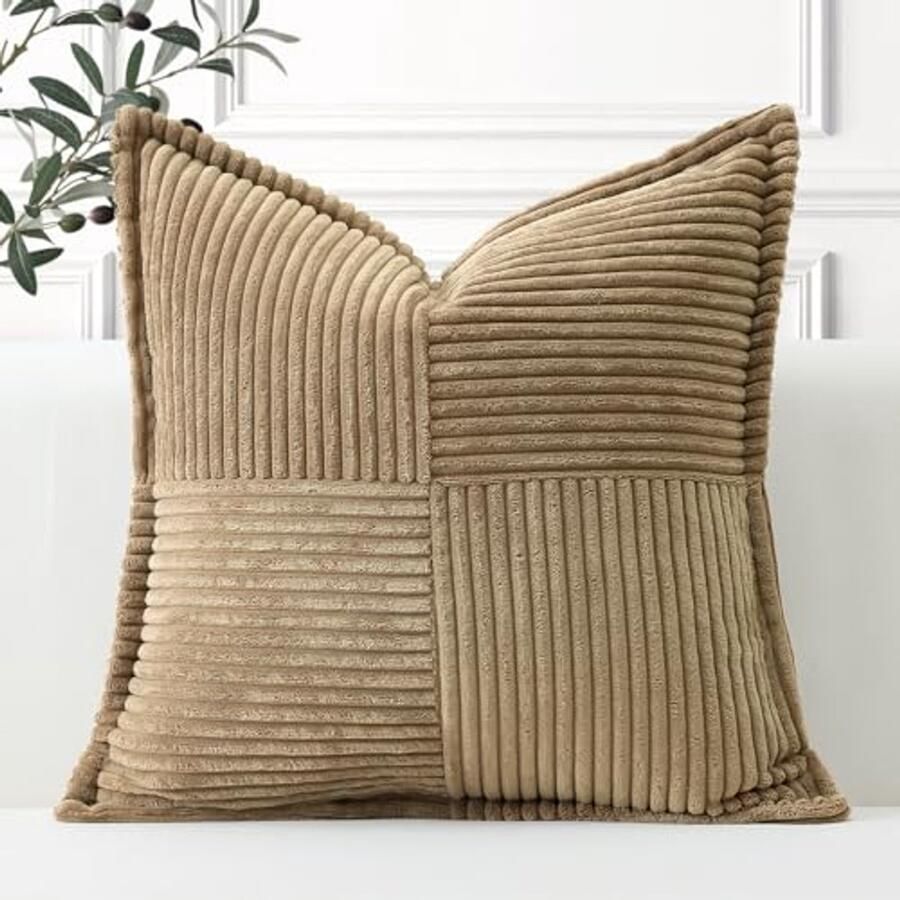 Gestreepte corduroy kussenslopen 50 x 50 cm Superzachte boho stijl voor woonkamer en bed
