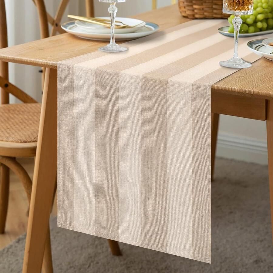Gestreepte Linnen Tafelloper Modern en Duurzaam 1 stuk Kleuren 40 x 140 cm