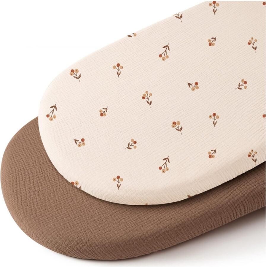 Getailleerd laken 2 stuks M 71*135CM Gekreukt kinderlaken Volledige hoes voor kinderbedje Ademend kinderlaken Wieglaken Zacht en ademend Geschikt voor wiegjes ledikantjes en ovale manden Matrashoes