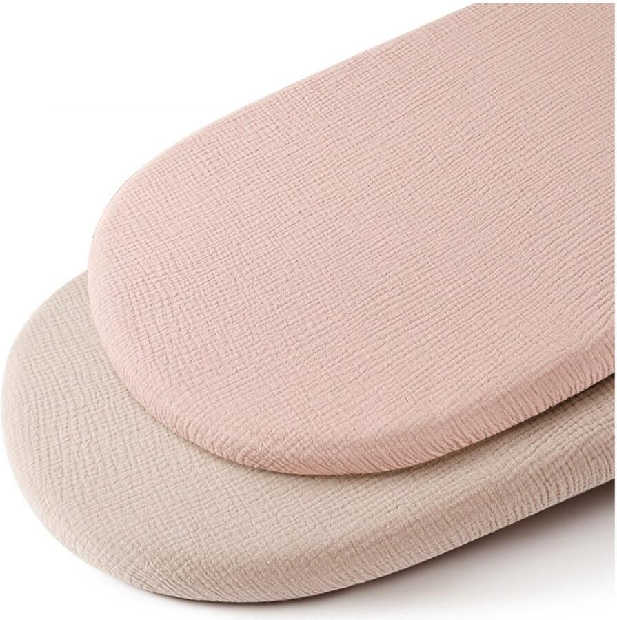 Getailleerd laken 2 stuks S 82*41CM Gekreukt kinderlaken Volledige hoes voor kinderbedje Ademend kinderlaken Wieglaken Zacht en ademend Geschikt voor wiegjes ledikantjes en ovale manden Matrashoes