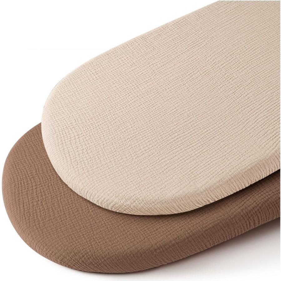 Getailleerd laken 2 stuks S 82*41CM Gekreukt kinderlaken Volledige hoes voor kinderbedje Ademend kinderlaken Wieglaken Zacht en ademend Geschikt voor wiegjes ledikantjes en ovale manden Matrashoes