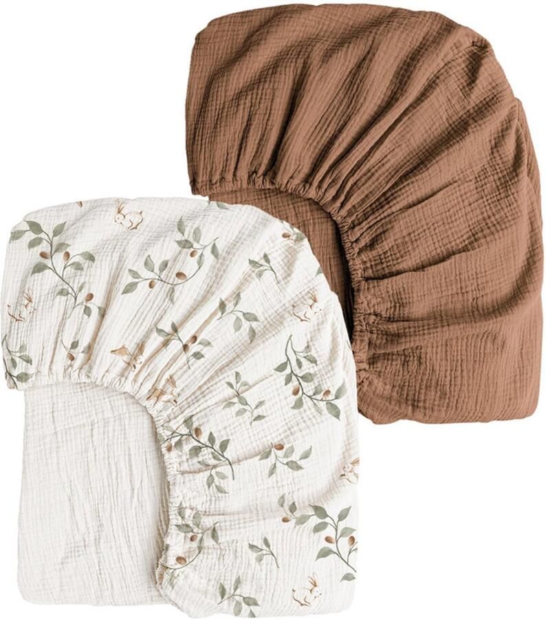 Getailleerd laken 2 stuks M 71*135CM Gekreukt kinderlaken Volledige hoes voor kinderbedje Ademend kinderlaken Wieglaken Zacht en ademend Geschikt voor wiegjes ledikantjes en ovale manden Matrashoes